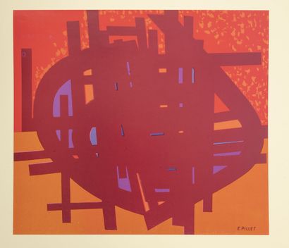 Edgard PILLET (1912-1996) Colour Offsets. 
Portfolio, 1956. 
Ensemble de 8 offsets...