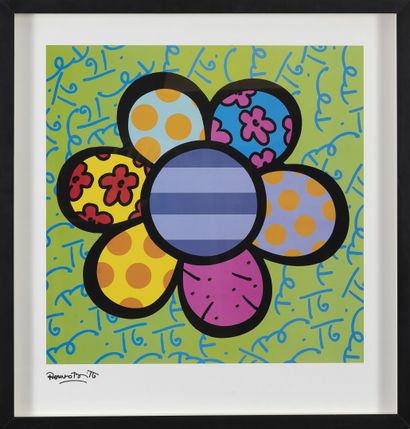 Romero BRITTO (1963) Flower.

Sérigraphie sur papier.

Signé en bas à droite.

52...