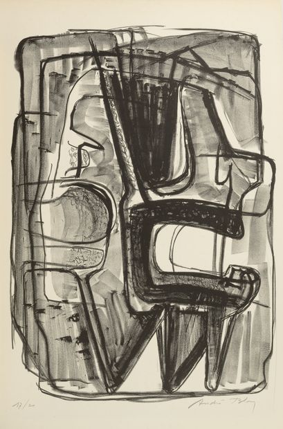 André BLOC (1896-1966) Sans titre.

Lithographie sur papier.

Signé en bas à droite...