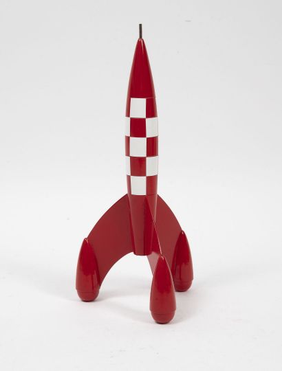 HERGE, MOULINSART Aroutcheff.

Lunar rocket.

In wood and painted metal.

H. 22 cm.

Small...
