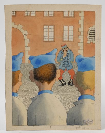 Albert DUBOUT (1905-1976) The joys of the squadron. Barracks life, 1952.

The call.

Mixed...