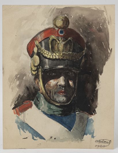 Albert DUBOUT (1905-1976) Portrait of a Non-Commissioned Officer of the Imperial...