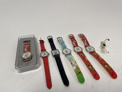 GOSCINNY / UDERZO Lot including : 

- six metal wrist watches.

Quartz movement....