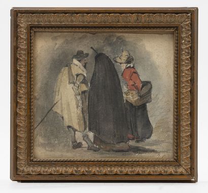 Attribué à Isidore PILS (1813-1875) Groupe de personnages. 

Dessin aux rayon et...