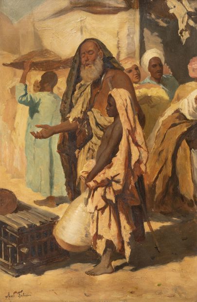 A. FABIANI (XIXème-XXème siècle) The beggar - The water carrier.

Two oil paintings...