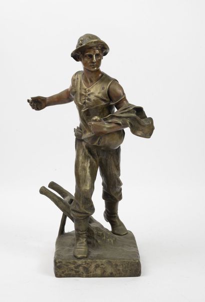 D'après Henri Louis LEVASSEUR (1853-1934) The Sower. 

Proof in bronze with a double...
