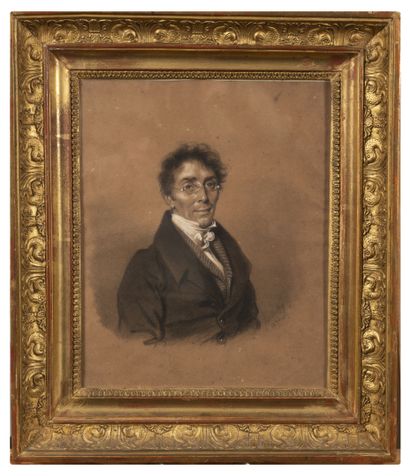Julien Léopold BOILLY (1796-1874) Portrait d'homme à la cravate blanche. 1830.

Fusain...