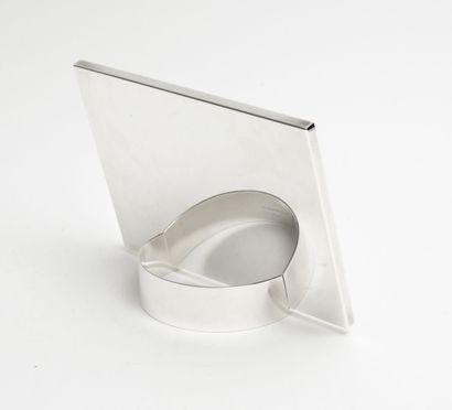 Martin SVEKELY (1956) pour CHISTOFLE Miroir rectangulaire de table à cadre en métal...