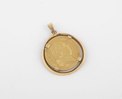 null Pendentif en or jaune (750) retenant une pièce de 40 francs or, 1818, Lille...