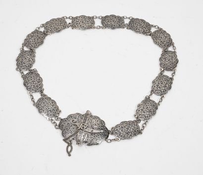 RUSSIE Ceinture de cosaque en argent (84 zolotniks / 875 / min. 800) présentant des...