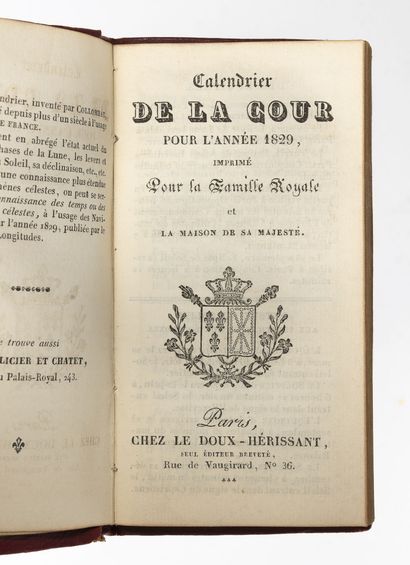 null Calendrier de la Cour pour l'année 1829, imprimé pour la Famille Royale et la...