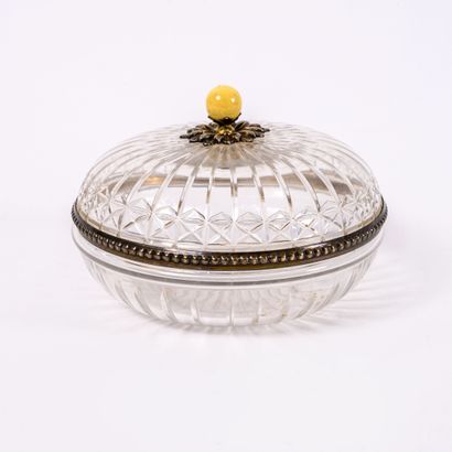 Round candy box.

In cut glass circled with...