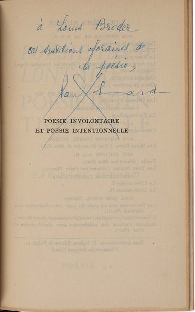 ELUARD Paul (1895-1952). Poésie involontaire et poésie intentionnelle (Poésie 42,...