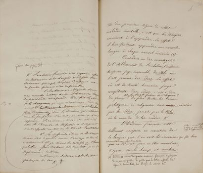 STENDHAL (1783-1842). MANUSCRIT en partie autographe, Des Périls de la Langue Italienne...