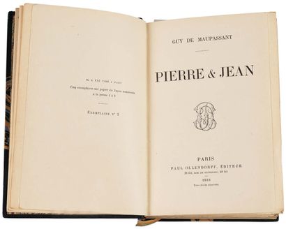MAUPASSANT Guy de (1850-1893). Pierre et Jean (Paris, Paul Ollendorff, 1888); in-12,...