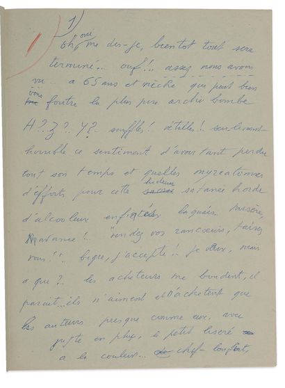 CÉLINE Louis-Ferdinand (1894-1961). MANUSCRIT autographe signé « LF Céline », Nord,...