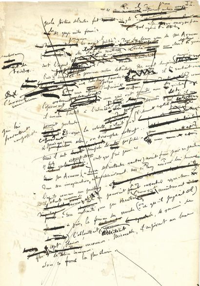 FLAUBERT Gustave (1821-1880). 2 MANUSCRITS autographes, pour L'Éducation sentimentale,...