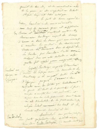 FLAUBERT Gustave (1821-1880). MANUSCRIT autographe, Voltaire [vers 1840] ; 4 pages...