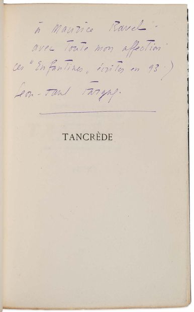FARGUE Léon-Paul (1876-1947). Tancrède (Paris, s. éd. [printed by A. Raymond in Saint-Pourçain-...