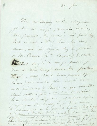 HUGO Victor (1802-1885). L.A.S. "V.H.", September 21 [1835], to Eugène RENDUEL; 1...