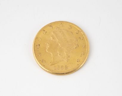 ETATS-UNIS Pièce de 20 dollars or, 1898.

Poids net : 33.4 g.

Rayures et usures...
