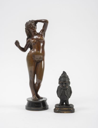 D'après Jean GARNIER (1853-c.1910) "Réveil" (naked woman stretching).

Proof in bronze...
