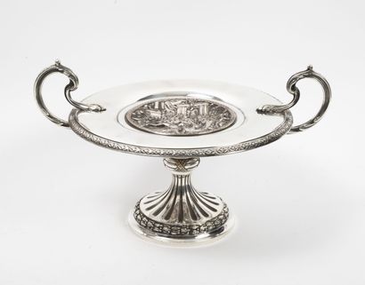 null A silver plated cup representing the abduction of the Sabines and on the reverse...