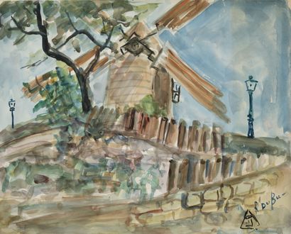 Roland DUBUC (1924-1998) Moulin de la galette.

Aquarelle sur papier.

Signé en bas...