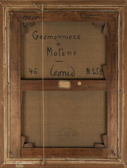 LEONID (1896-1976) Goëmonniers à Molène, 1946.

Huile sur toile.

Signée et datée...