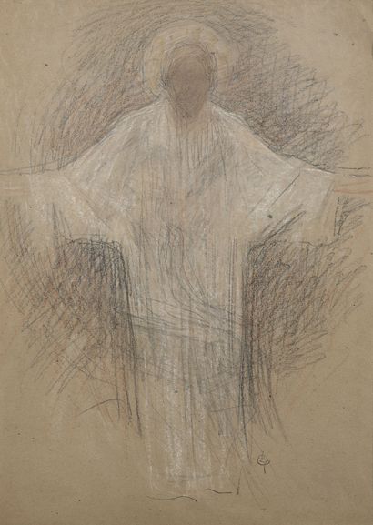 Ernest Joseph LAURENT (1859-1929) Le Christ.

Fusain, crayons et craie blanche sur...