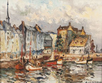 Gervais LETERREUX (1930-2003) Honfleur, 1979.

Oil on canvas.

Signed lower right.

22...