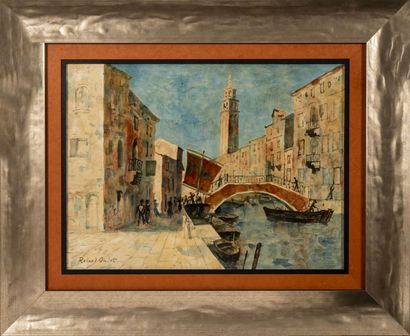 Roland OUDOT (1897-1981) Canal, Les Martigues.

Watercolor on paper.

Signed lower...