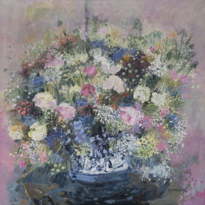 Monique JOURNOD (1935) Bouquet de fleurs dans un vase.

Huile sur toile.

Signée...