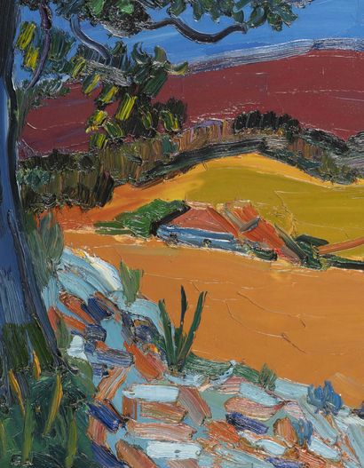 Pierre AMBROGIANI (1907-1985) The Ortiguière, Revest-du-Bion. Oil on canvas. Signed...