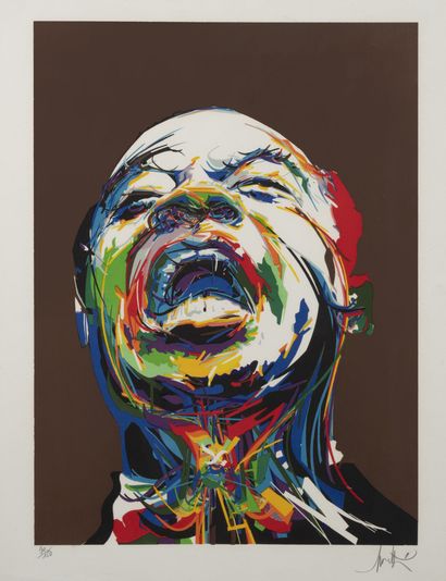 Raymond MORETTI (1931-2005) Louis Armstrong, 1983.
Lithographie en couleurs sur papier.
Signé...