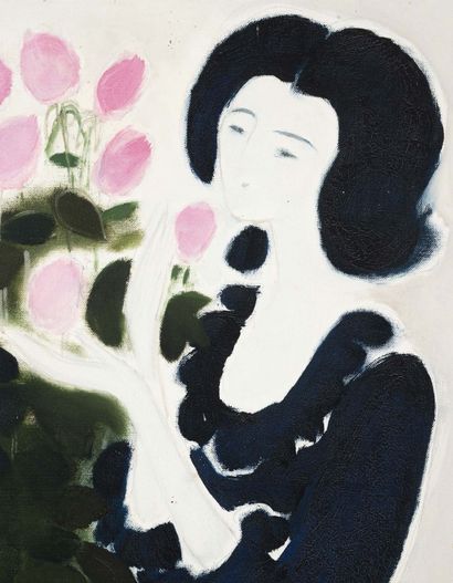 ANDRÉ BRASILIER (1929) 
Femme au bouquet de roses, 1975.



Huile sur toile.



Signée...
