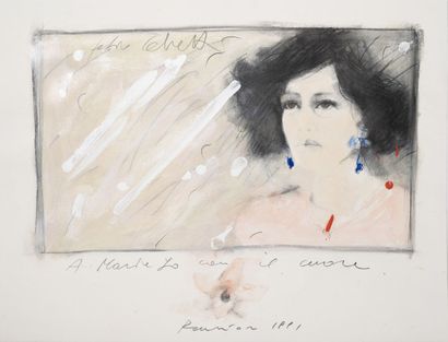 Fabio CALVETTI (1956) Untitled, 1991.
Graphite, watercolor and gouache on paper.
Signed...