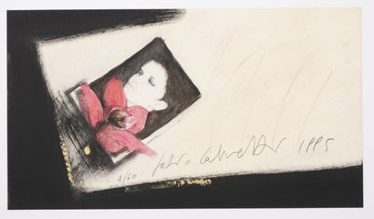 Fabio CALVETTI (1956) Femme à l'orchidée, 1995.
Deux techniques mixtes sur papier...