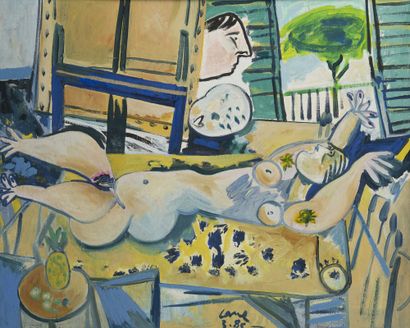 Louis CANE (1943) Nude in the studio, 1985.
Oil on canvas.
Signed and dated lower...
