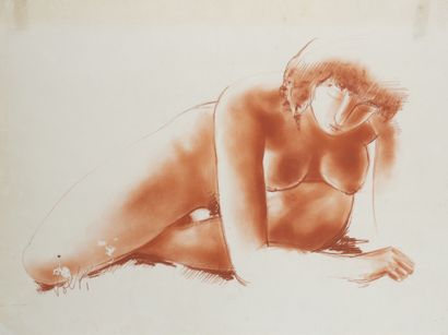 ANTONIUCCI VOLTI (1915-1989) Bather. Sanguine on paper. Signed lower left. 49,5 x...