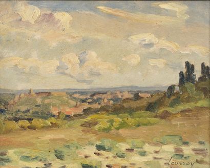 Abel LAUVRAY (1870-1950) View of the Fort St André. Oil on canvas. Signed lower right....
