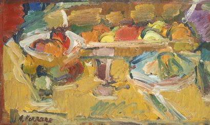 Antoine FERRARI (1910-1995) Still life with fruits.
Oil on isorel.
Signed at the...