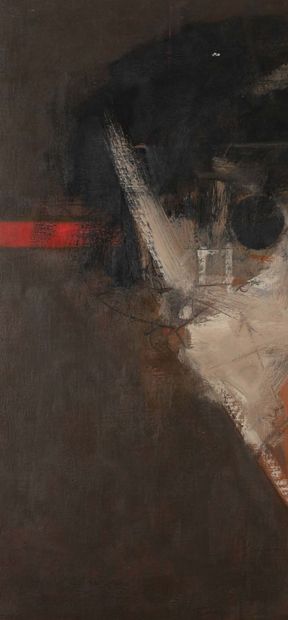 Albert Bitran (1929-2018) Dissonante rouge, 1988-89.
Huile sur toile.
Signée en bas...
