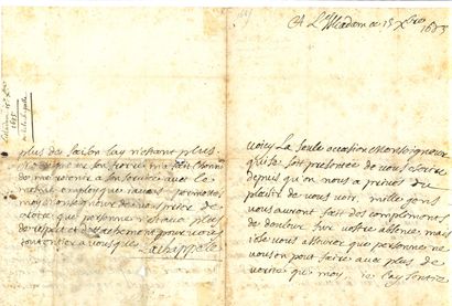 LA CHAPPELLE Jean de (1651-1723) poète et financier [AF 1688, 31e f]. L.A.S. « Lachappelle...
