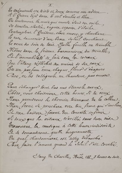 COPPÉE François (1842-1908) [AF 1884, 10e f]. MANUSCRIT autograph signed " François...