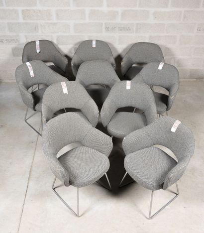 Eero Saarinen (1910-1961) Lot of 10 Conference chairs. 
Model designed in 1957. 
Metal...