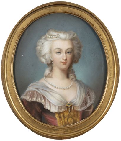 ECOLE FRANCAISE DE LA SECONDE MOITIE DU XIXème siècle Portrait of Queen Marie-Antoinette,...