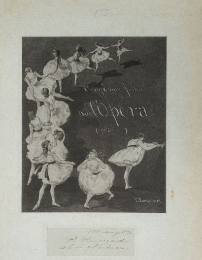 PAUL RENOUARD (1845-1924) 
Le Nouvel Opéra.

Ensemble de gravures, In-Fol. 28/34.

Usures,...