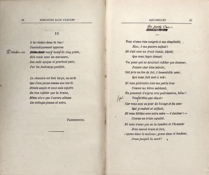 VERLAINE (Paul) Romances sans Paroles... Sens, Typographie de Maurice L'Hermitte,...