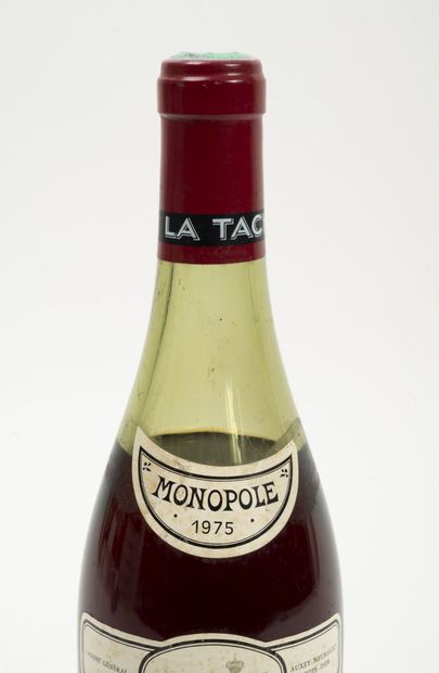 La Tache 1 bouteille, 1975.

Domaine de la Romanée-Conti.

Numérotée 10785.

Niveau...